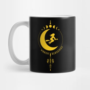 Mabon Blessings, witch, moon, wheat Mug